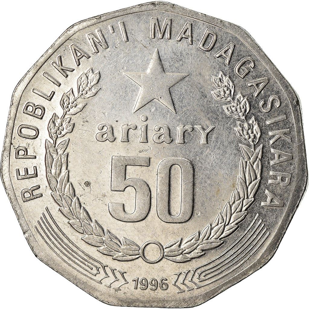 Madagascar | 50 Ariary Coin | Star | Baobab | Km:25.1 | 1996