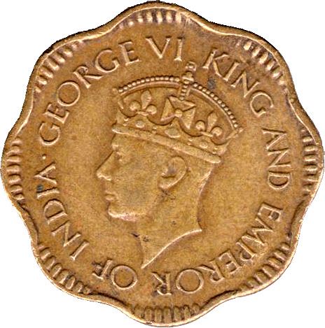 Ceylon | 2 Cents Coin | King George VI | KM117 | 1944