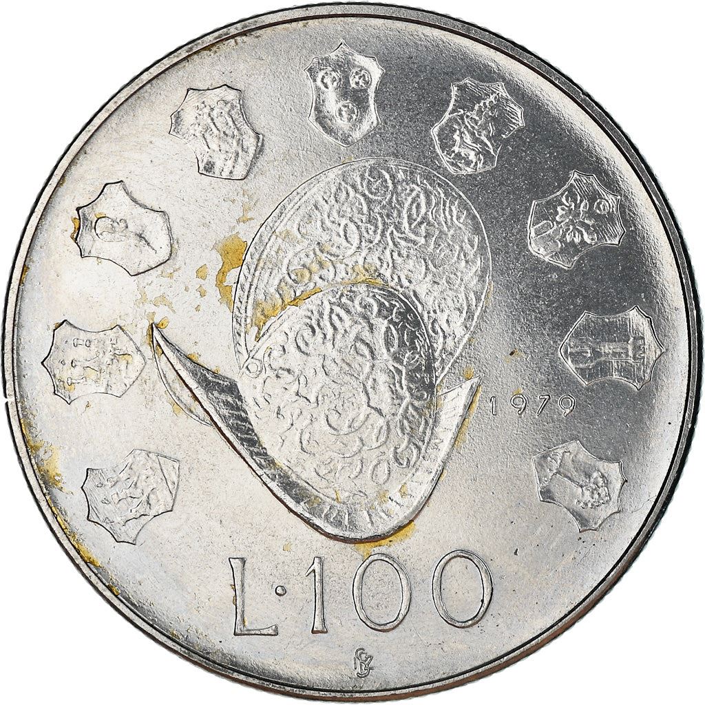 San Marino | 100 Lire Coin | Helmet | Km:95 | 1979