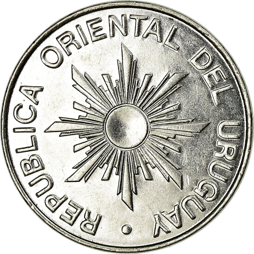 Uruguay | 10 Nuevos Pesos Coin | Radiant sun | Km:93 | 1989