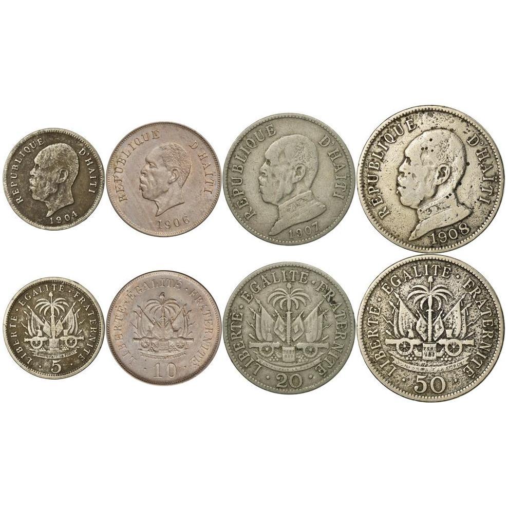 Haiti | 4 Coin Set | 5 10 20 50 Centimes | 1904 - 1908