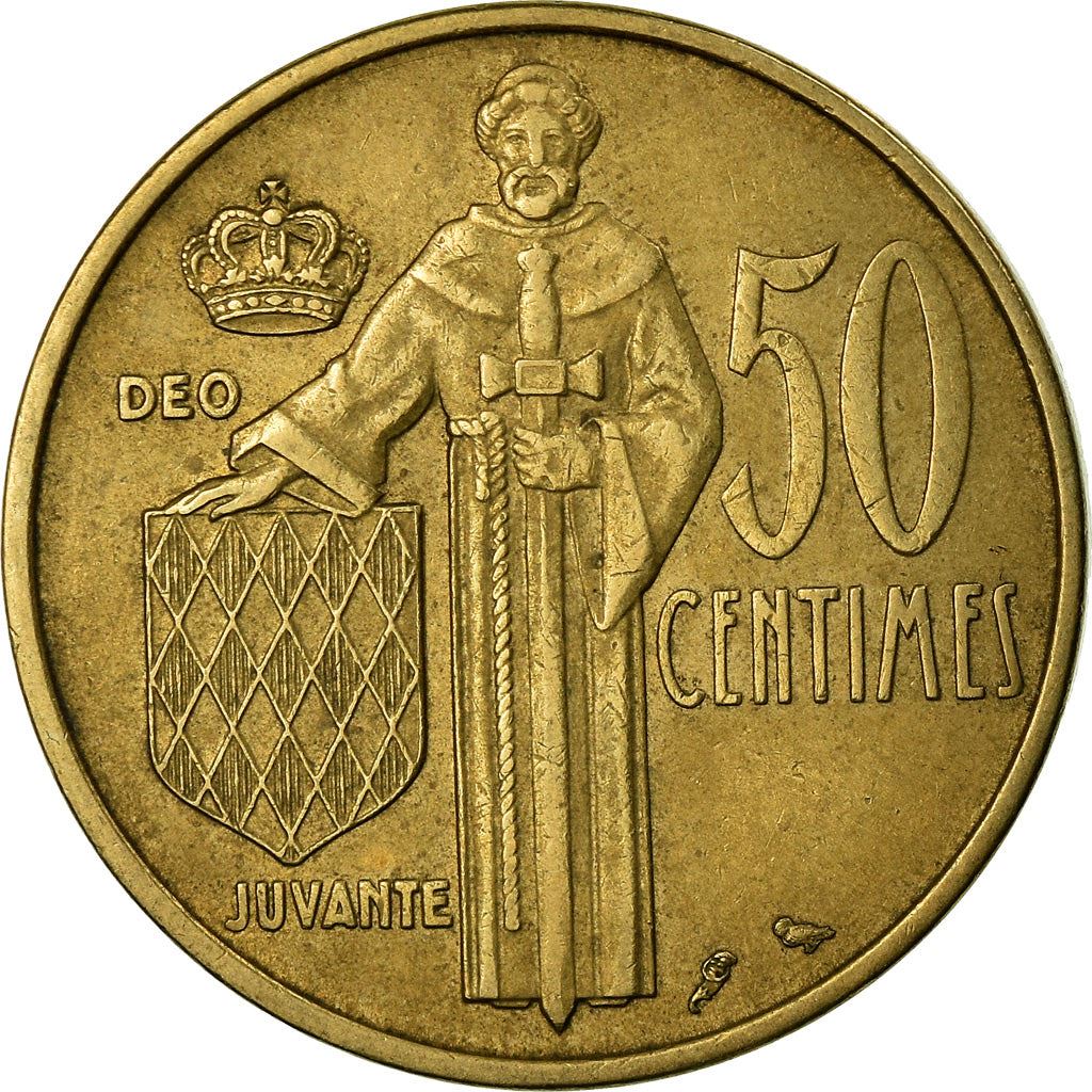 Monaco | 50 Centimes Coin | Rainier III | Km:144 | 1962