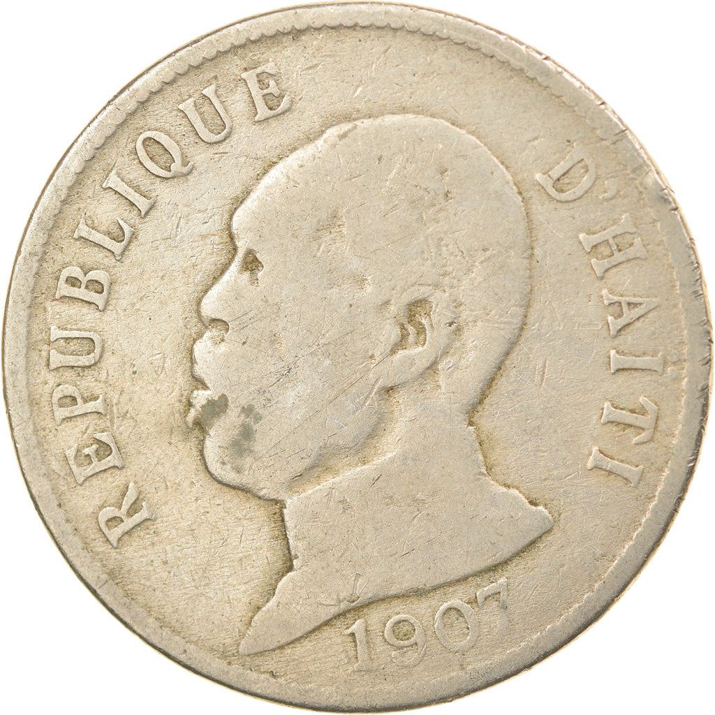 Haiti | 50 Centimes Coin | General Pierre Nord-Alexis | Cannon | Km:56 | 1907 - 1908