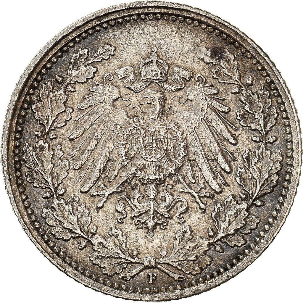 German Empire 1/2 Mark Coin | Deutsches Reich | Wilhelm II | Type 2 | KM17 | 1905 - 1919