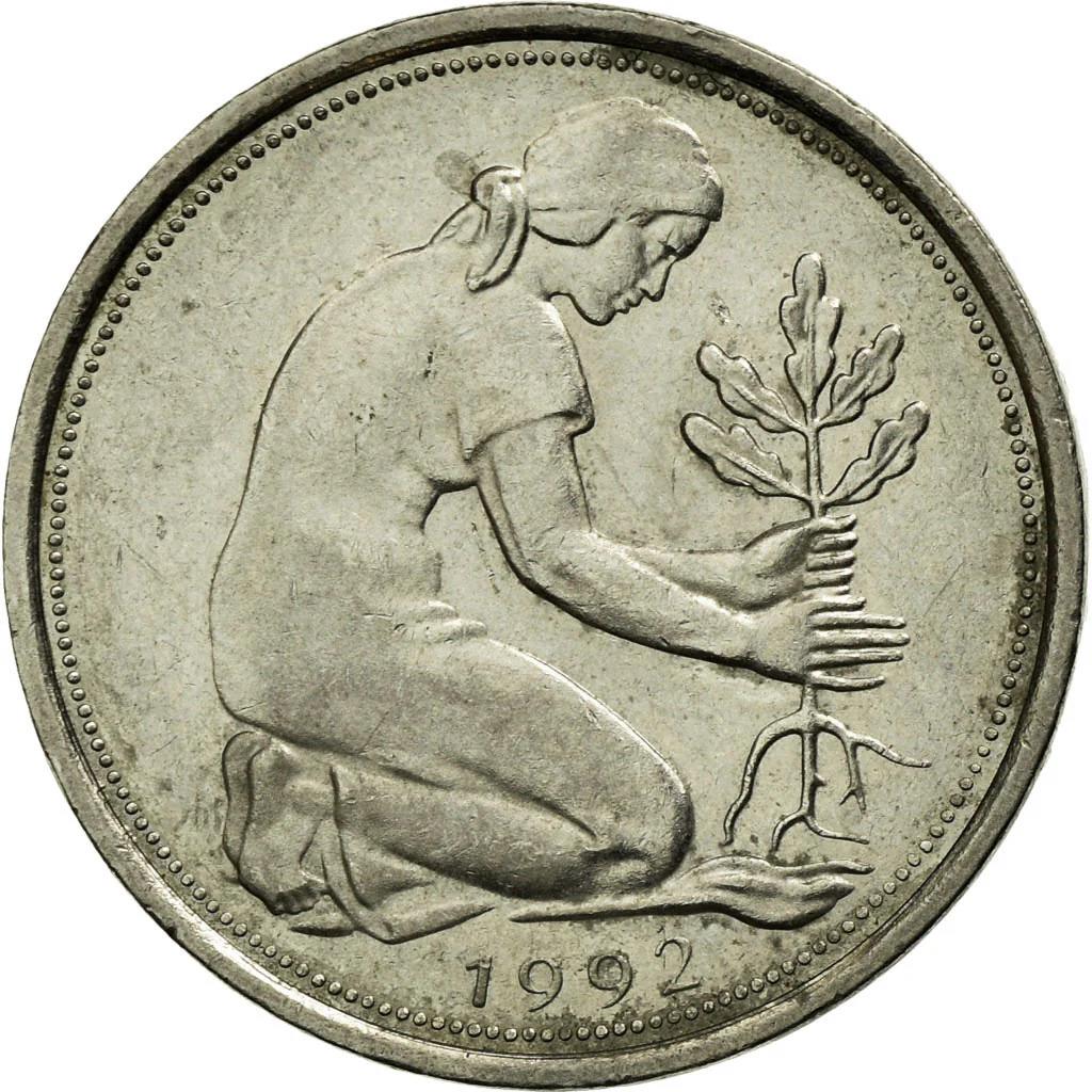 Germany 50 Pfennig Coin | Oak Planting | KM109 | 1950 - 2001