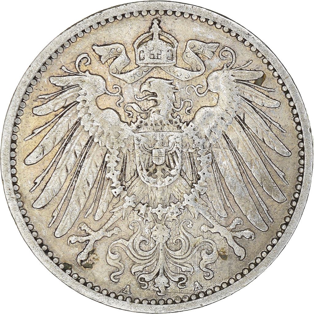 German Empire 1 Mark Coin | Deutsches Reich | Wilhelm II | Type 2 - Small Shield | KM14 | 1891 - 1916