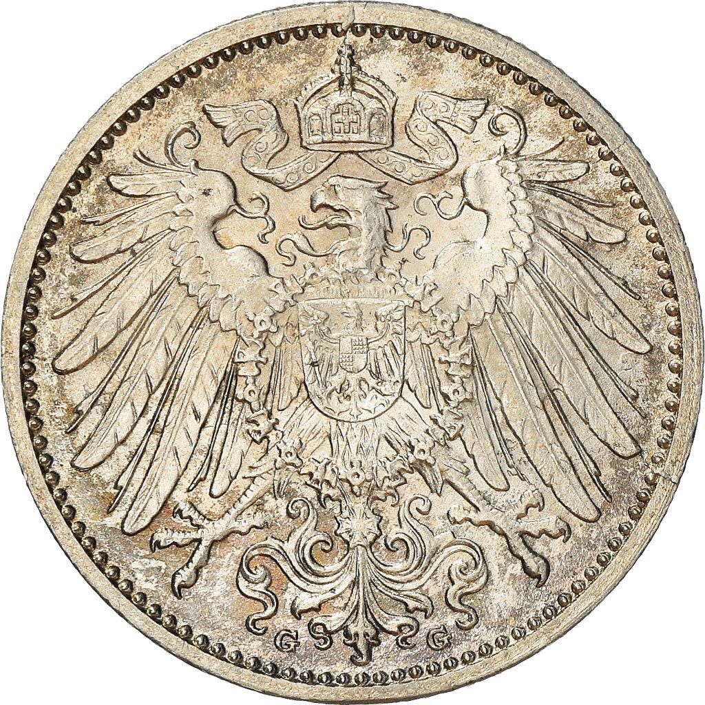German Empire 1 Mark Coin | Deutsches Reich | Wilhelm II | Type 2 - Small Shield | KM14 | 1891 - 1916