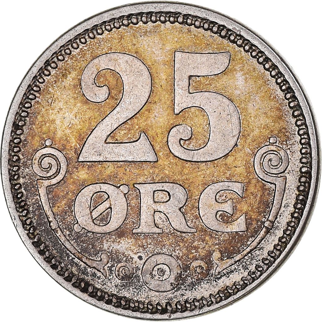 Denmark | 25 Ore Coin | Monogram | Km:815 | 1913 - 1919