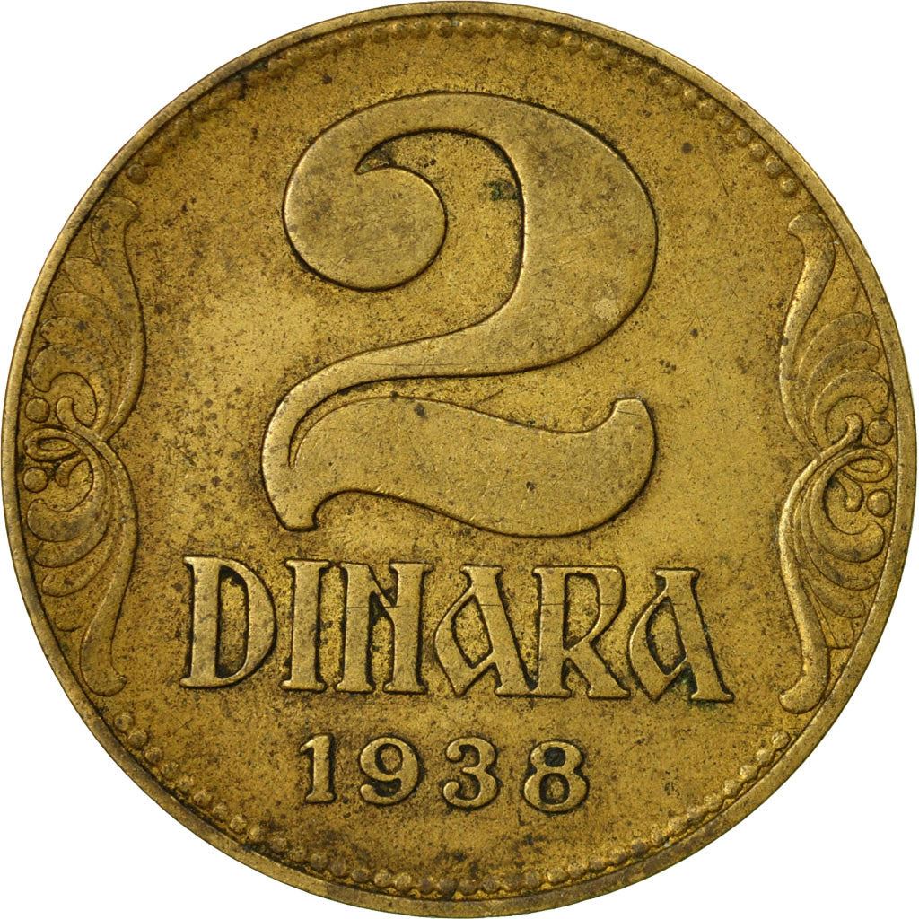 Yugoslavia | 2 Dinara Coin | Large Crown | Km:20 | 1938