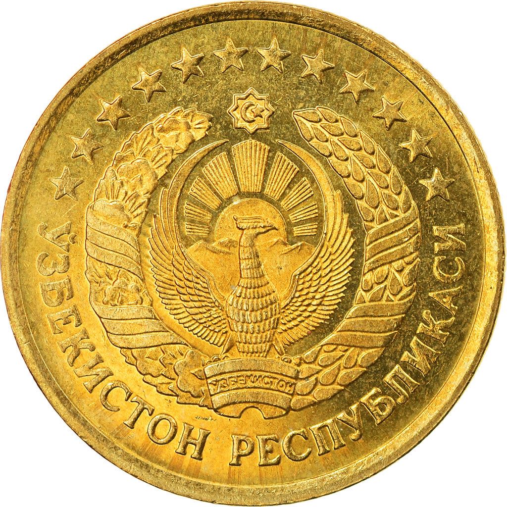 Uzbekistan | 3 Tiyin Coin | Stars | Cotton | Wheat | Sun | Huma Bird | Km:2 | 1994