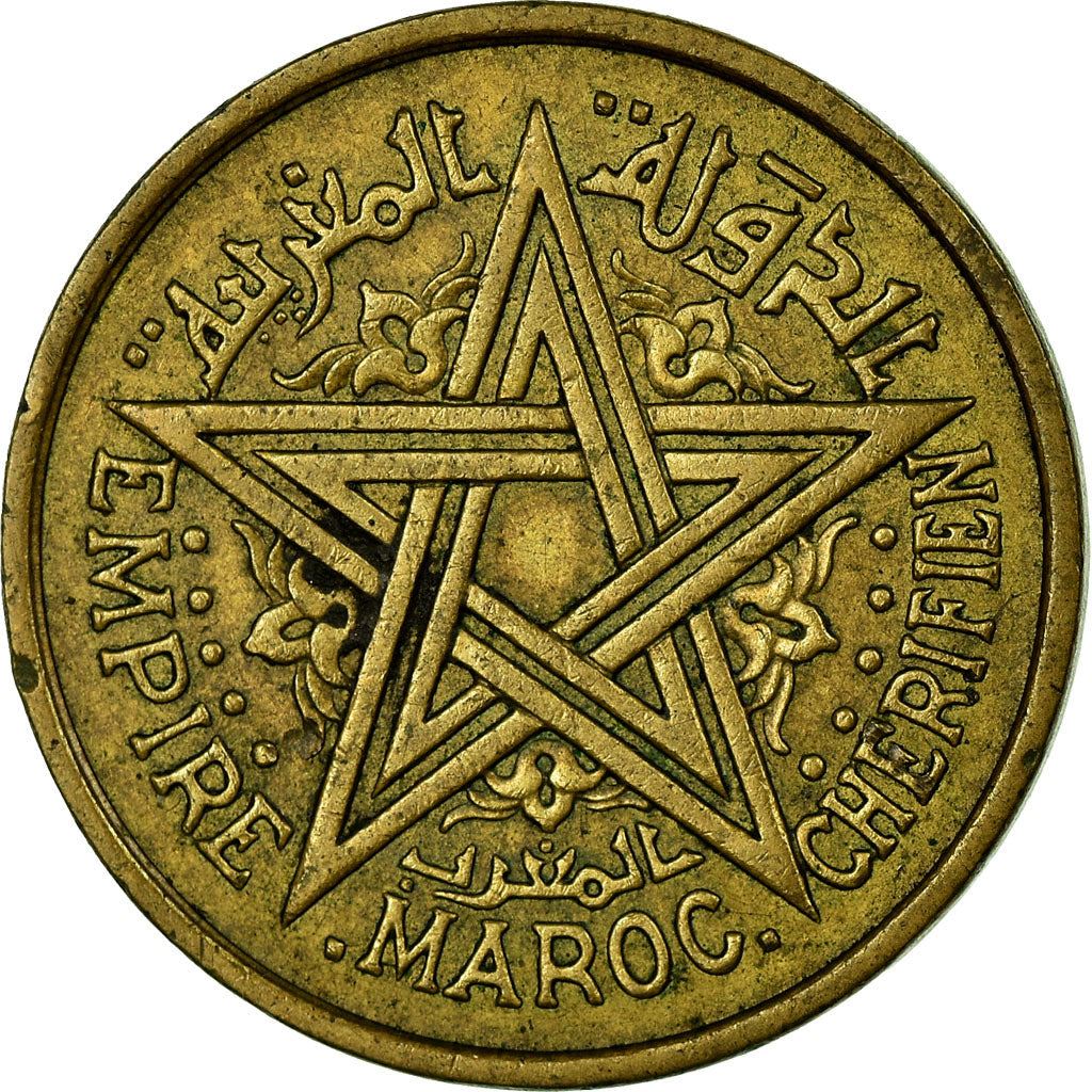 Morocco | 1 Franc Coin | Sharifian Sultanate | Sultan Mohammed V | Pentagram | Y:41 | 1945