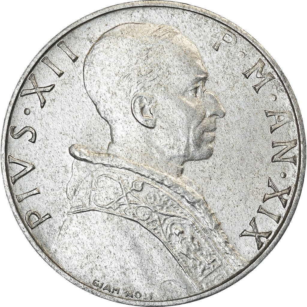 Vatican City | 5 Lire Coin | Pius XII | Km:51 | 1951 - 1958