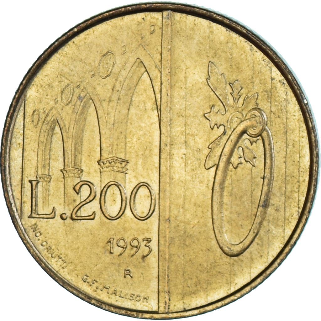 San Marino | 200 Lire Coin | Gates of San Marino | Km:300 | 1993