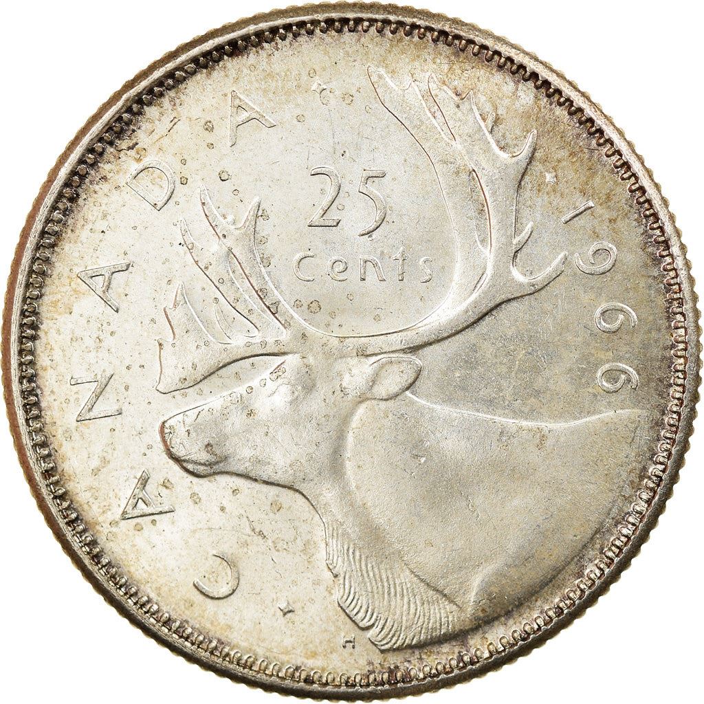 Canada | 25 Cents Coin | Silver | 2nd portrait | KM:62 | 1965-1966