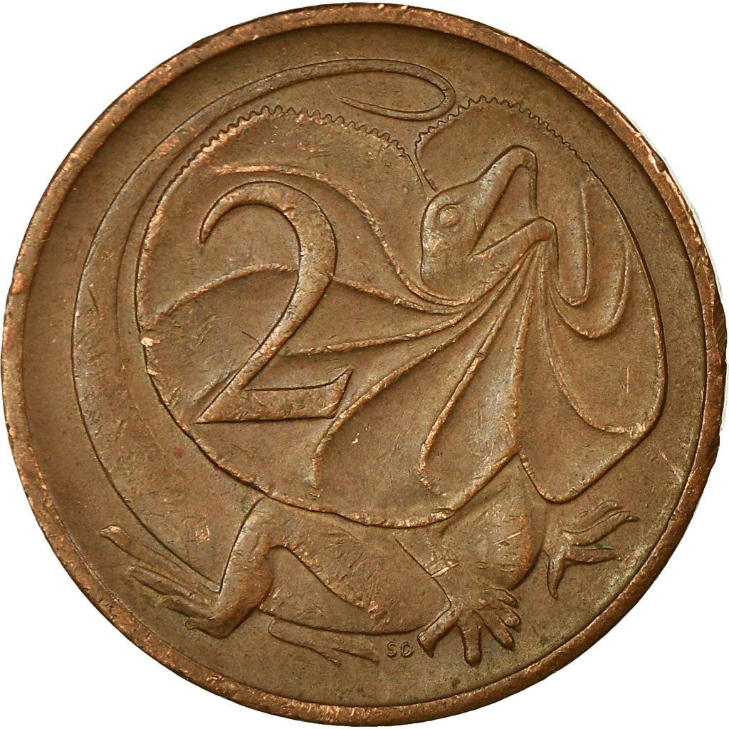 Australia | 2 Cents Coin | Frill-necked Lizard | Km:63 | 1966 - 1984
