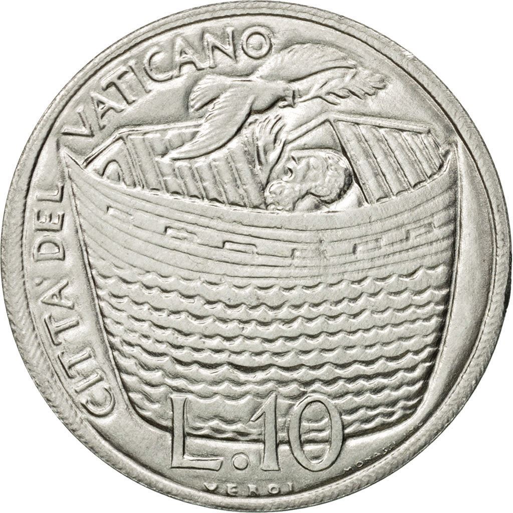 Watykan | Moneta 10 lirów | Arka Noego | Km:127 | 1975