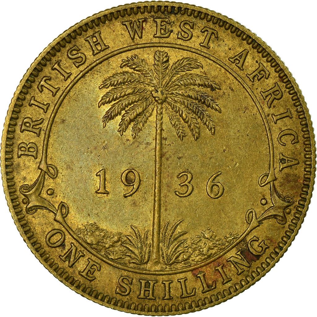 British West Africa | 1 Shilling Coin | Palm Tree | George V | Km:12A | 1920 - 1936