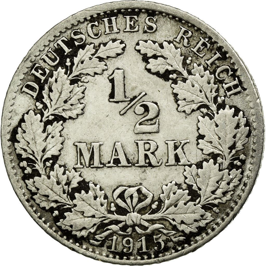 German Empire 1/2 Mark Coin | Deutsches Reich | Wilhelm II | Type 2 | KM17 | 1905 - 1919