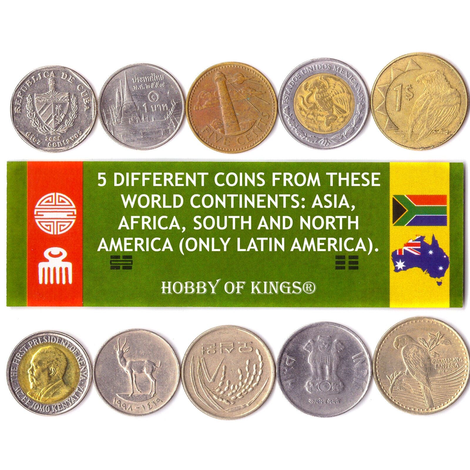 Coins from Exotic Countries and Continents | Africa | Asia | Latin America | Oceania