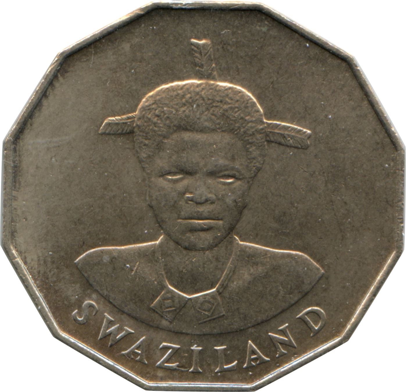 Kingdom of Swaziland | 50 Cents Coin | King Mswati III | Lion | Elephant | Km:43 | 1986 - 1993