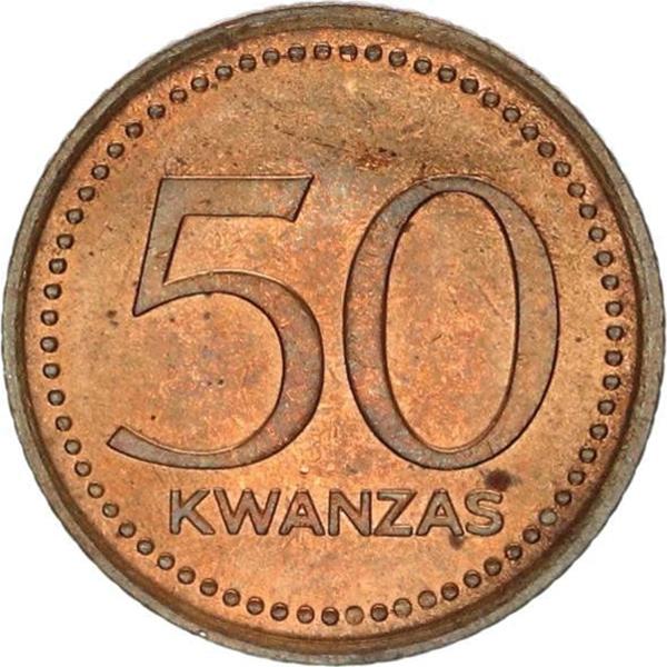 Angola | 50 Kwanzas Coin | Gear | Wreath | KM:91 | 1978 - 1991
