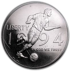 United States | 1/2 Dollar Coin | World Cup Soccer | Ball | KM246 | 1994