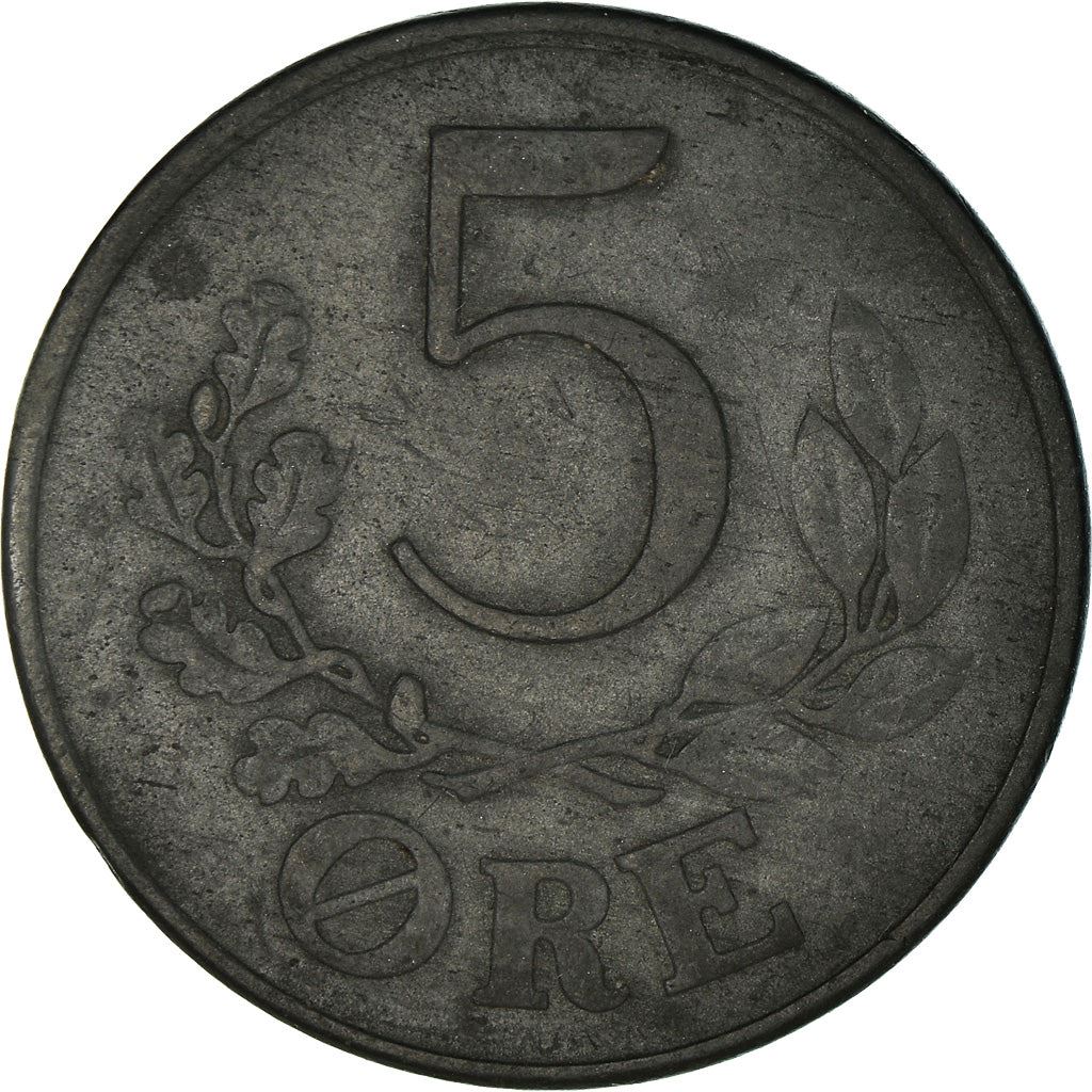 Denmark | 5 Ore Coin | Monogram | Km:834A | 1942 - 1945