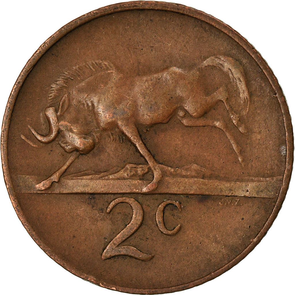 South Africa 2 Cents Coin | English Legend - SOUTH AFRICA | KM66.1 | 1965 - 1969