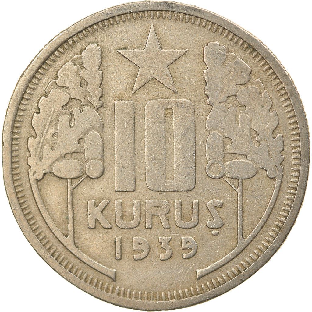 Turkey | Turkish 10 Kurus Coin | Istanbul | Moon Star | KM863 | 1935 - 1940