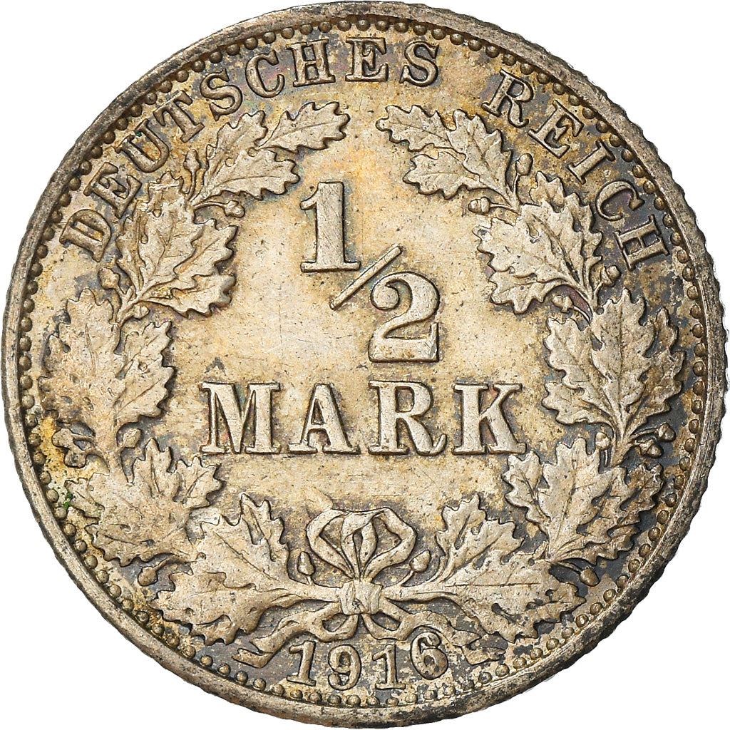 German Empire 1/2 Mark Coin | Deutsches Reich | Wilhelm II | Type 2 | KM17 | 1905 - 1919