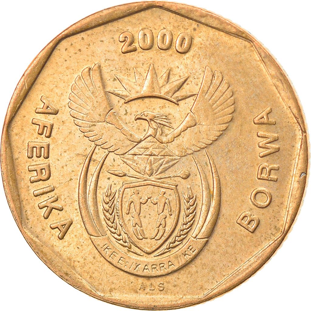South Africa | 20 Cents Coin | Tswana Legend - AFERIKA BORWA | KM225 | 2000 - 2001