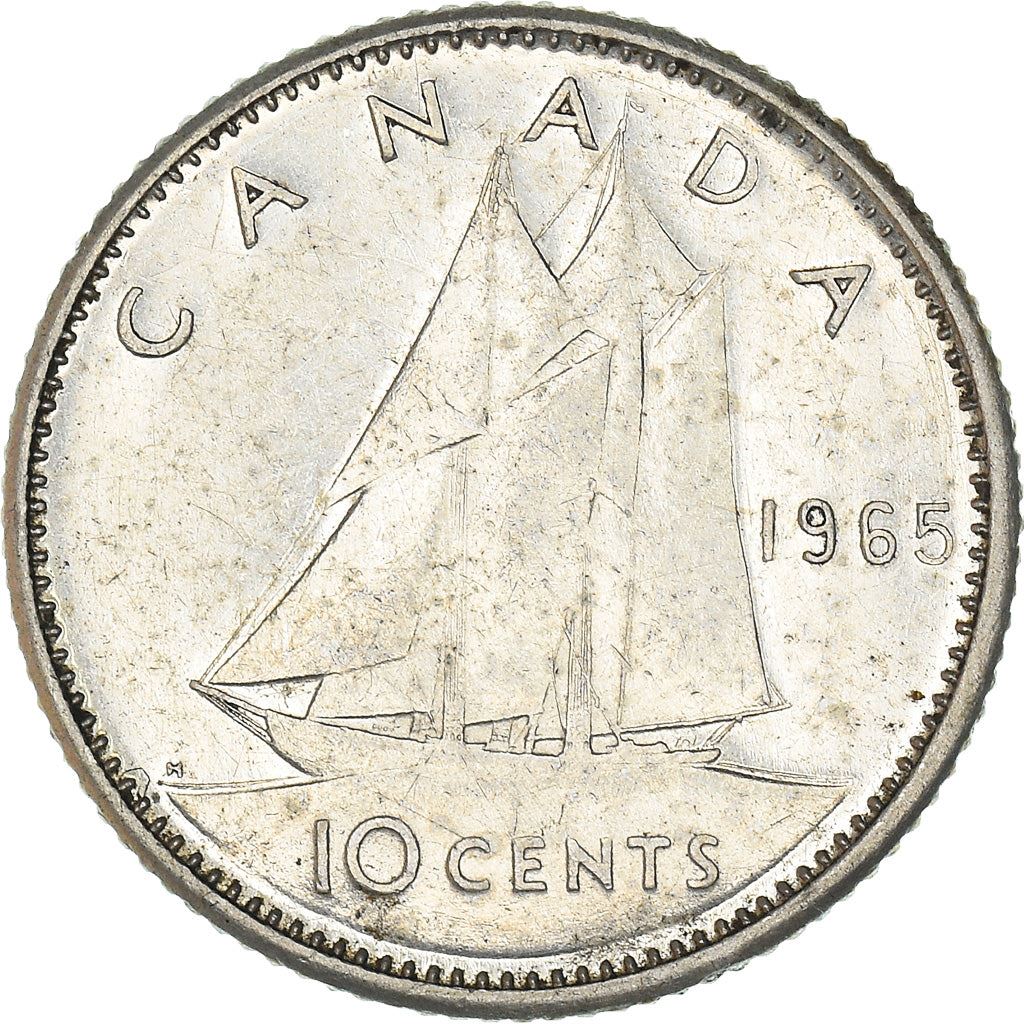 Canada | 10 Cents Coin | Silver | 2nd portrait | KM:61 | 1965-1966