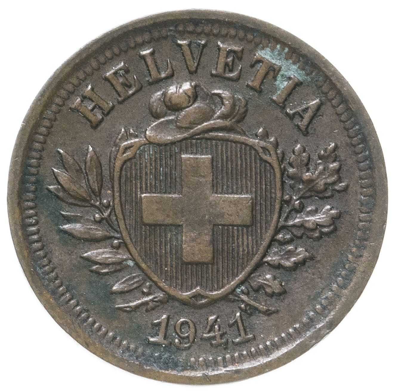 Switzerland | Swiss | 1 Rappen Coin | Hat | Feather | KM3 | 1850 - 1941