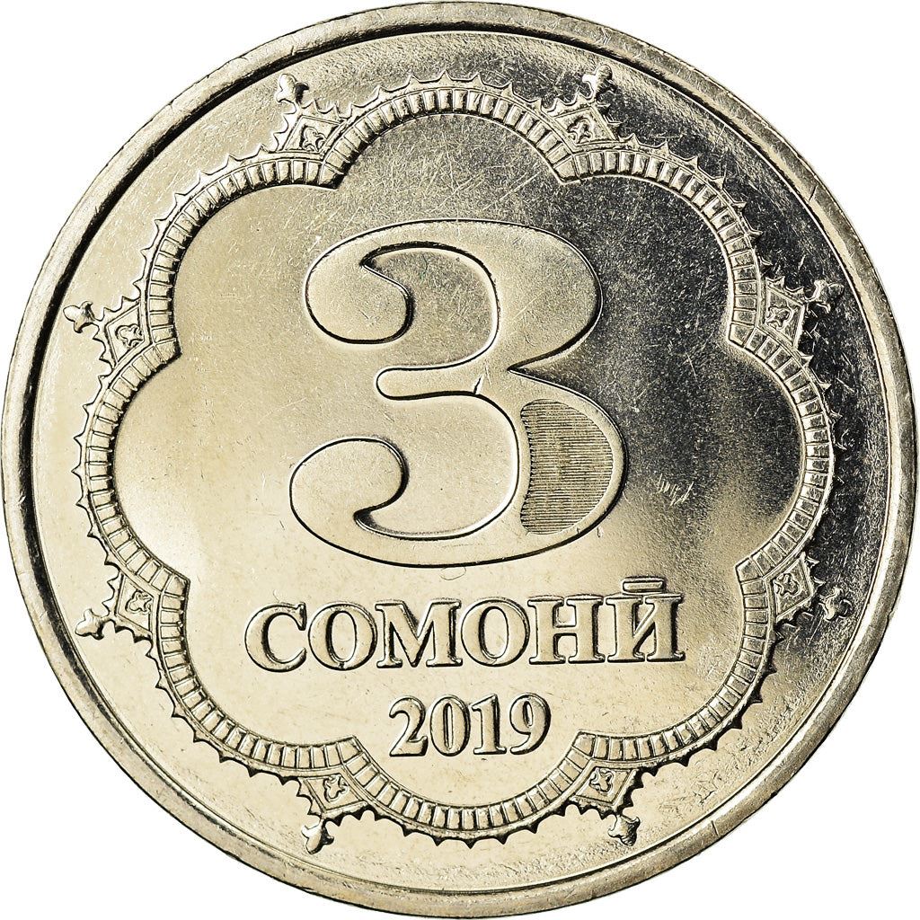 Tajikistan | 3 Somoni Coin | Shirinsho Shohtemur | Km:57 | 2019 - 2023