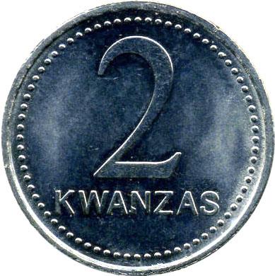 Angola | 2 Kwanzas Coin | Gear | Wreath | KM:98 | 1999
