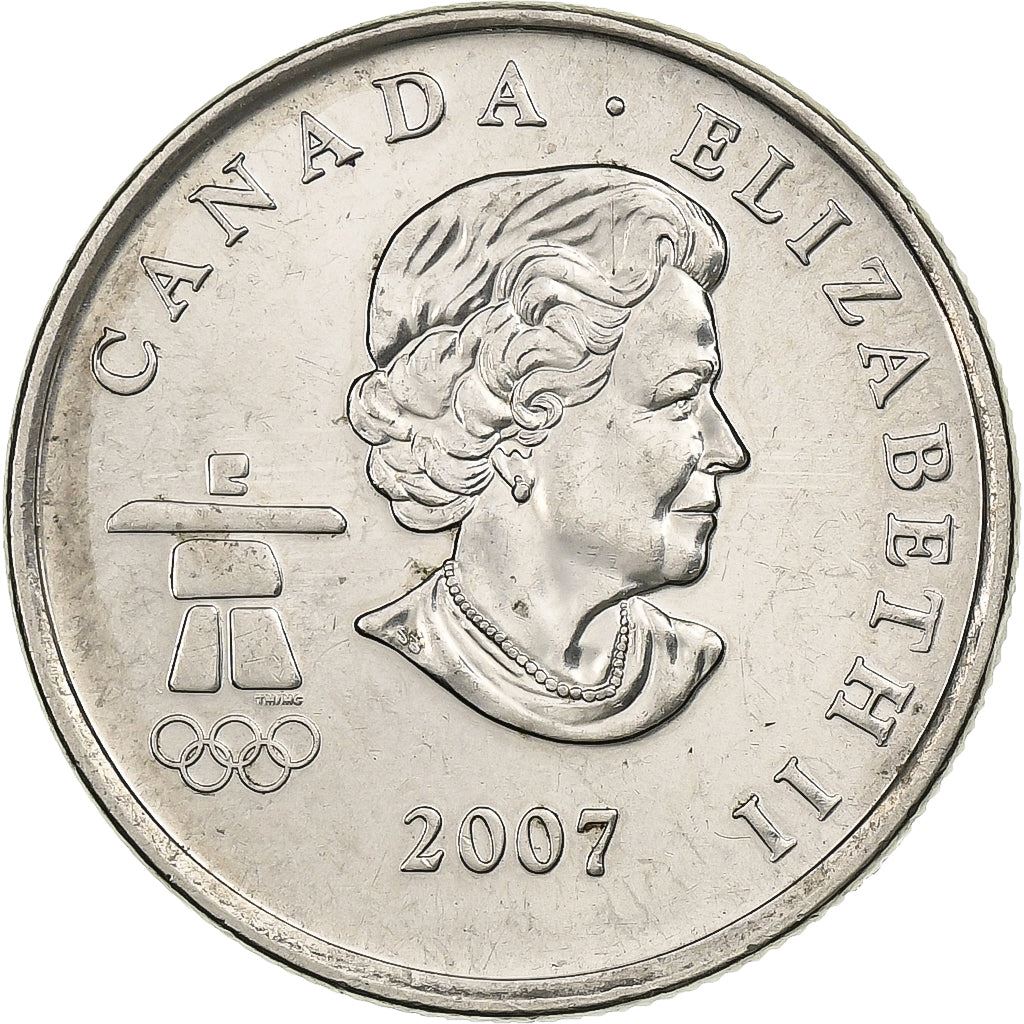 Canada | 25 Cents Coin | Nickel plated steel | Alpine skiing | KM:686 | 2007-2008