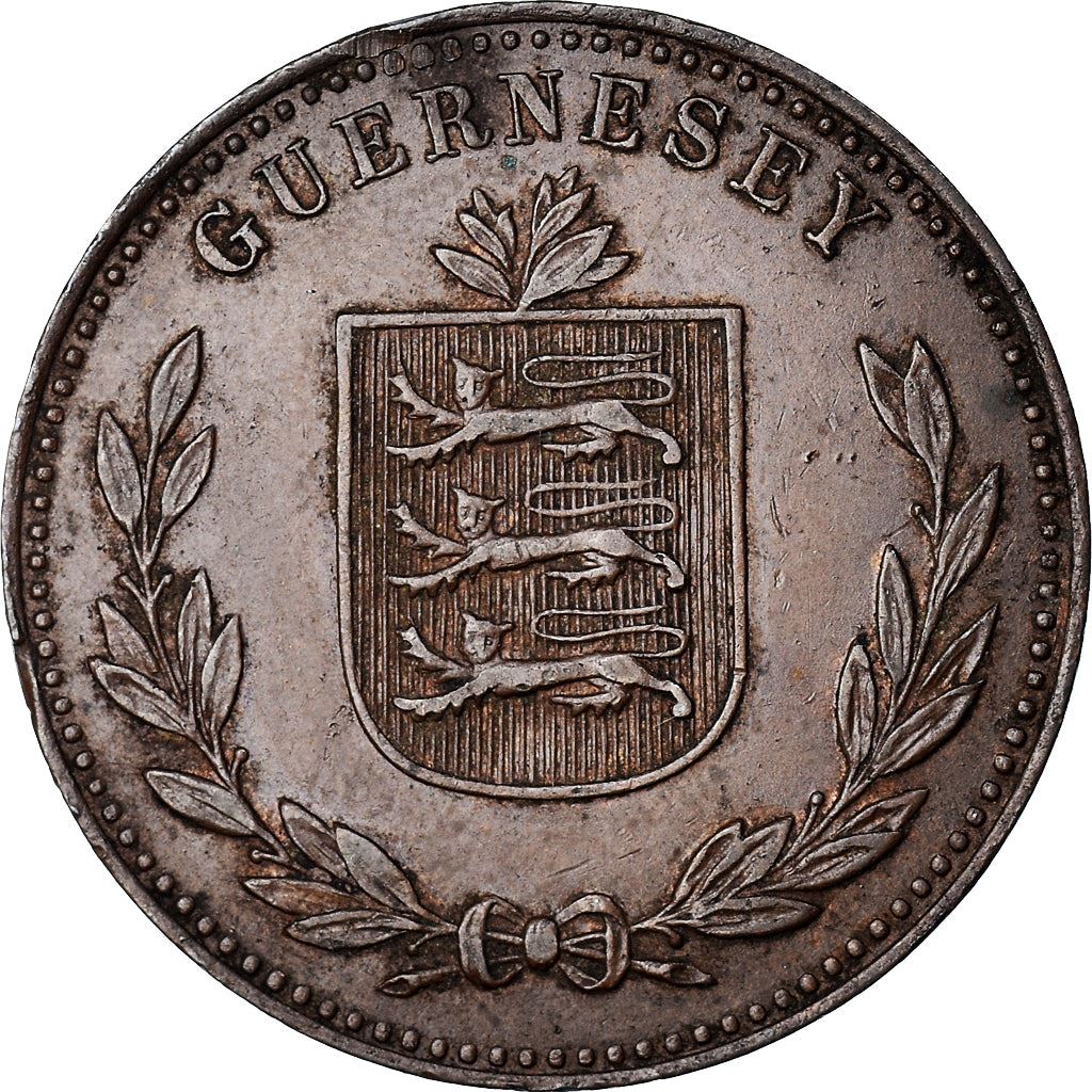 Guernsey 8 Doubles Coin | Coat of Arms | KM14 | 1914 - 1949