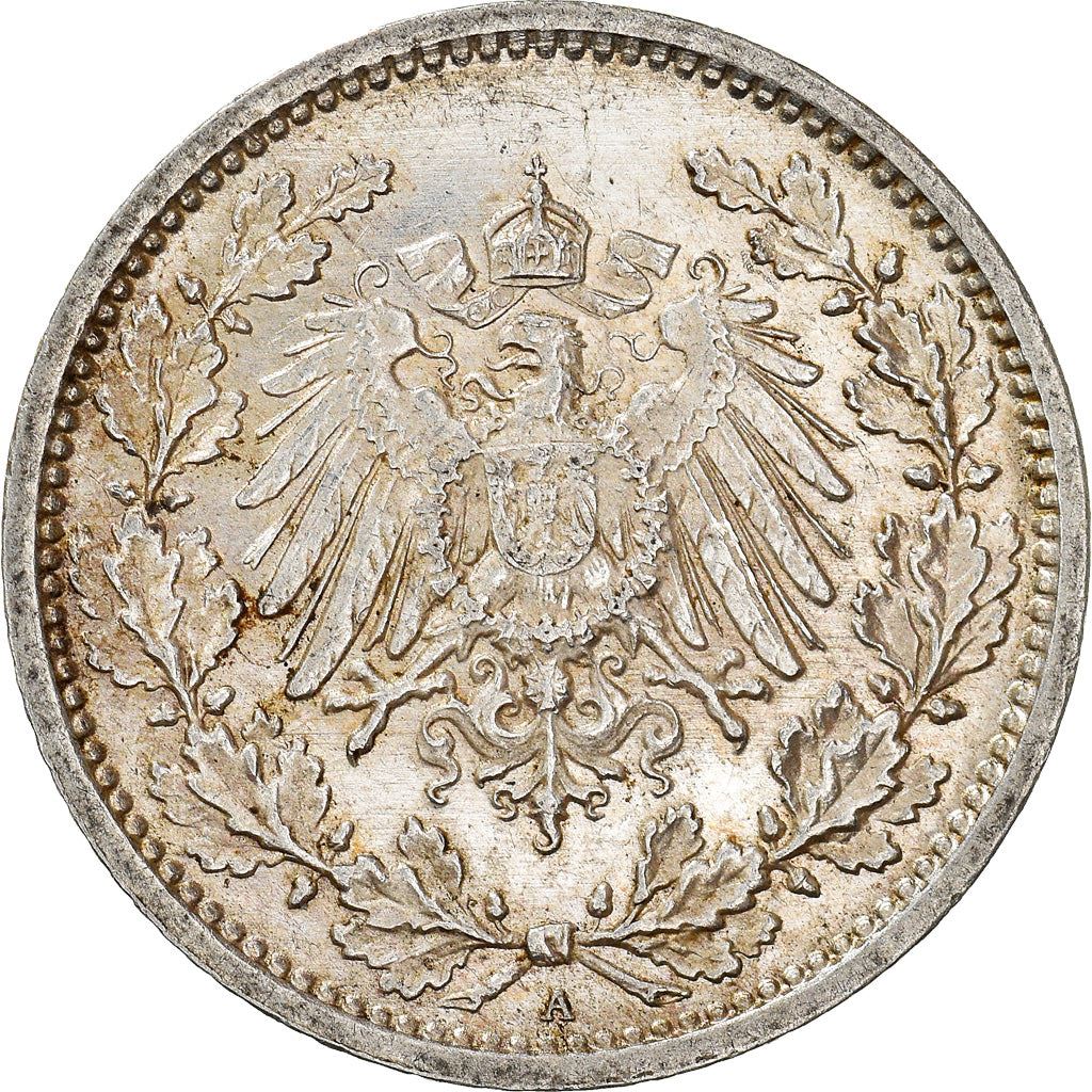 German Empire 1/2 Mark Coin | Deutsches Reich | Wilhelm II | Type 2 | KM17 | 1905 - 1919