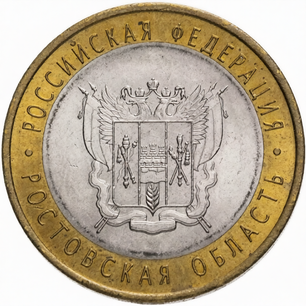 Rusia | Moneda de 10 rublos | Región de Rostov | Y:970 | 2007