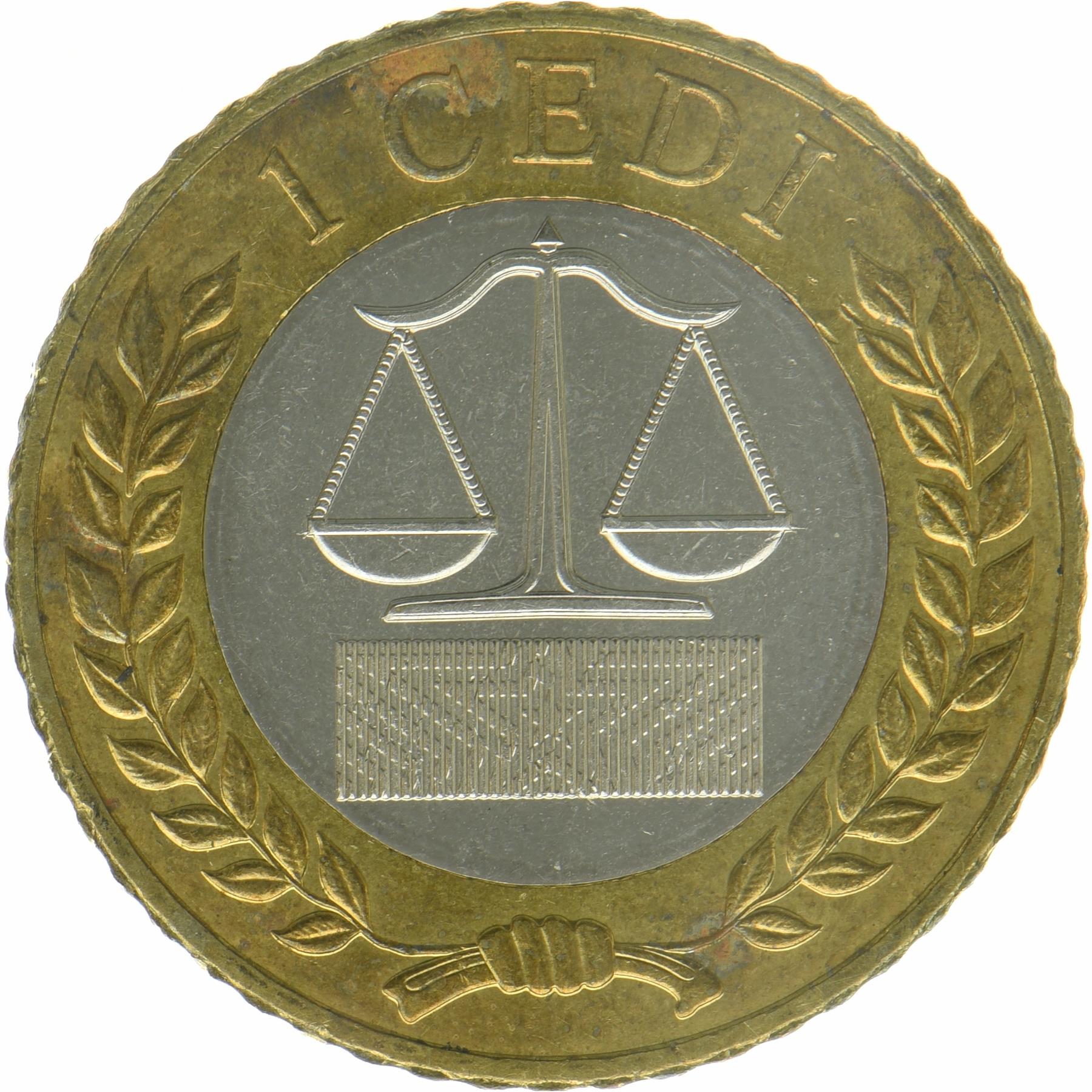 Ghana | 1 Cedi Coin | Scales | KM:177 | 2022