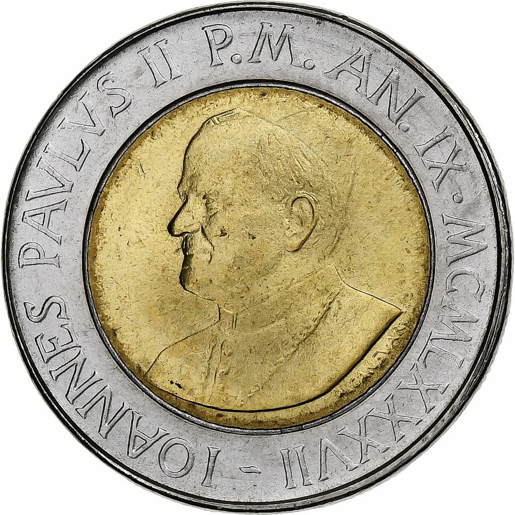 Watykan | Moneta 500 lirów | Jan Paweł II | Km:204 | 1987