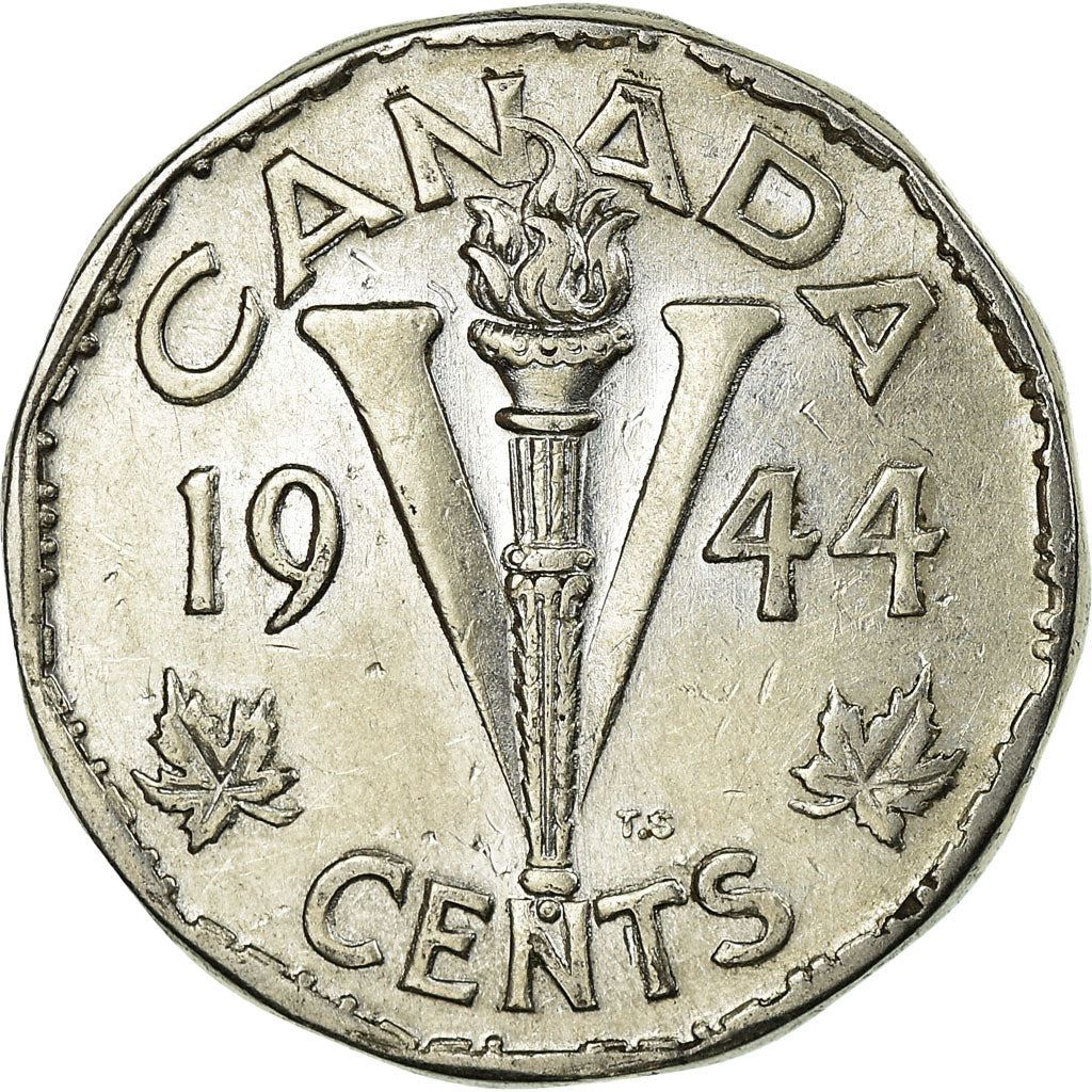 Canada | 5 Cents Coin | Chromium plated steel | KM:40a | 1944-1945