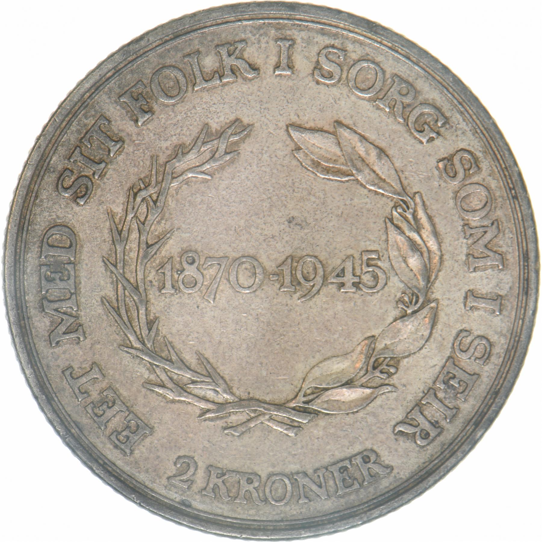 Denmark | 2 Kroner Coin | Christian X | KM:836 | 1945