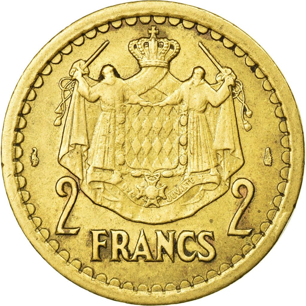 Monaco | 2 Francs Coin | Louis II | Km:121A | 1945