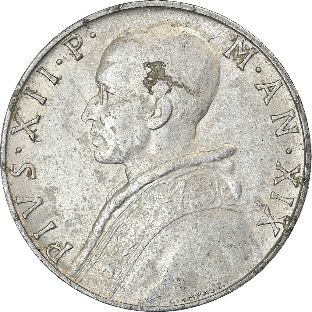 Vatican City | 10 Lire Coin | Pius XII | Km:52 | 1951 - 1958