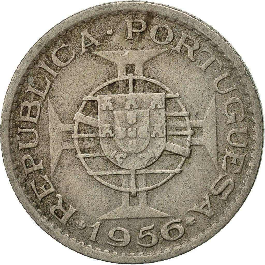 Angola | 2.50 Escudos Coin | Horse | Elephant | Shield | Km:77 | 1953 - 1974