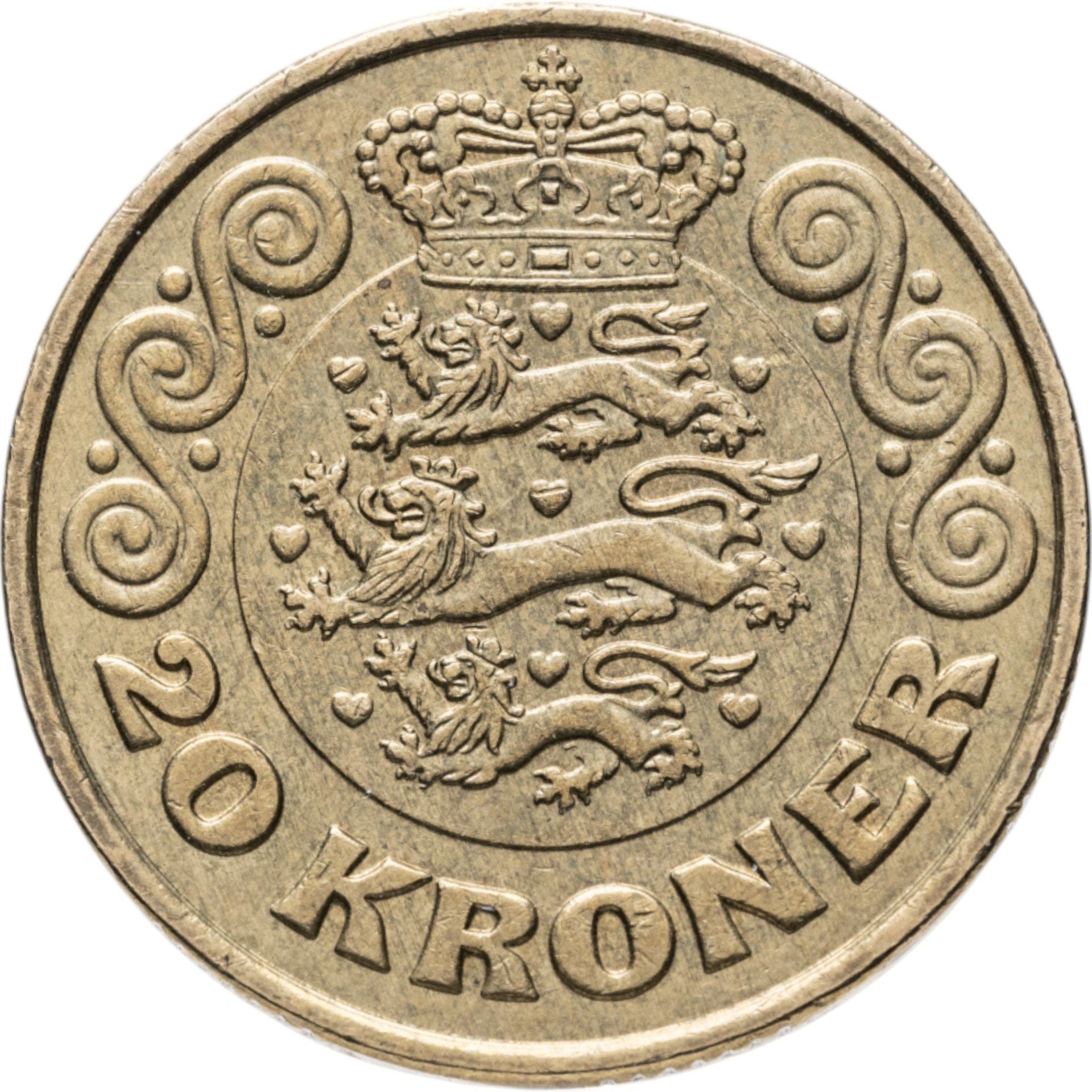 Denmark | 20 Kroner Coin | Margrethe II | KM:955 | 2013 - 2022