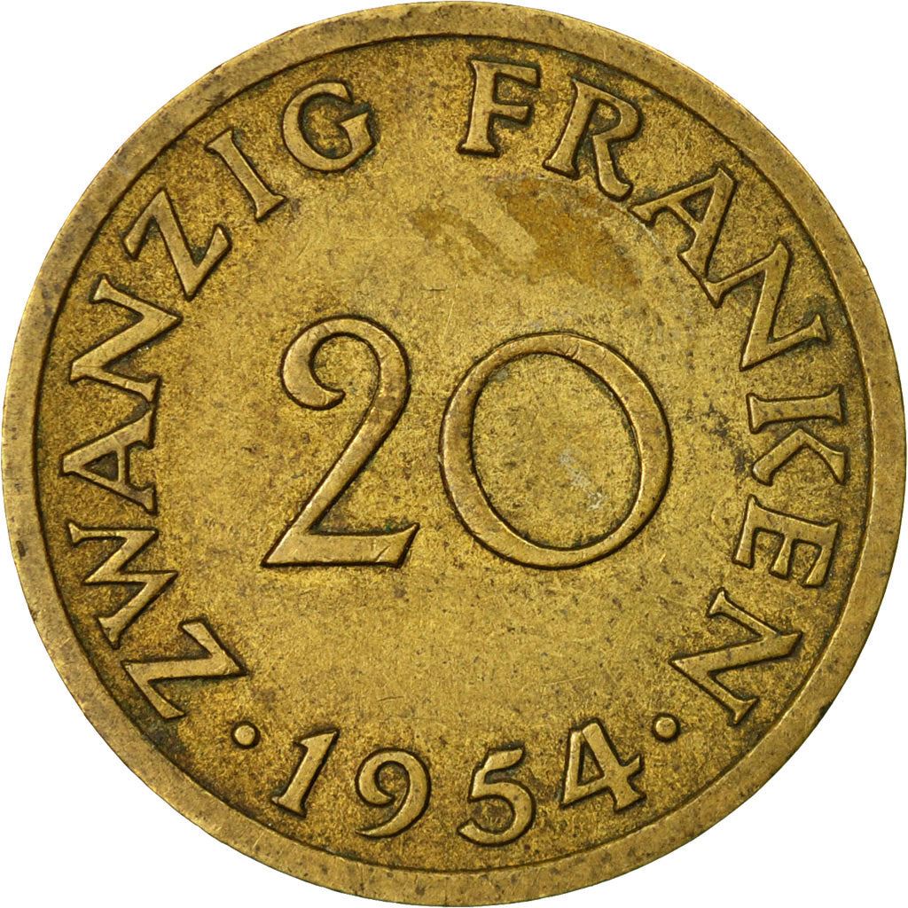 Saar | 20 Franken Coin | Industrial scene | Km:2 | 1954