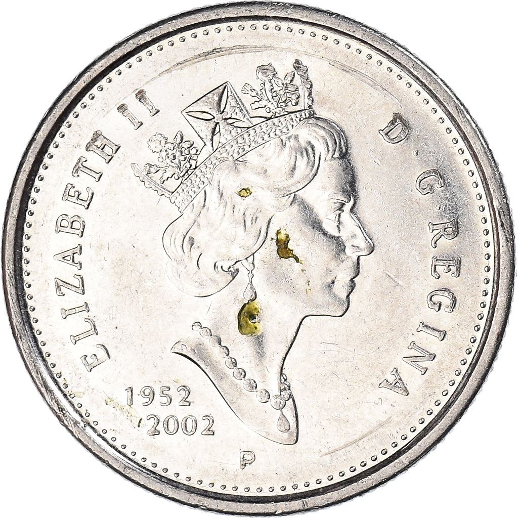 Canada | 25 Cents Coin | Nickel plated steel | Golden Jubilee | KM:448 | 2002