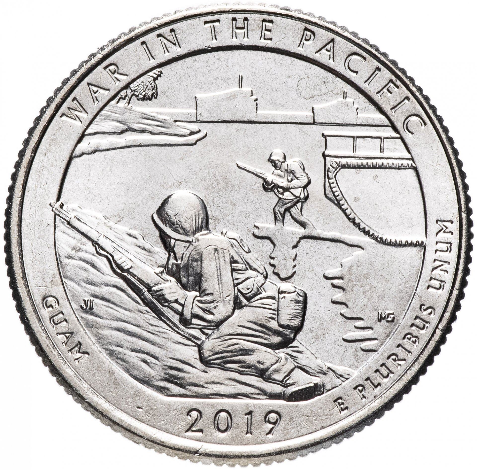 United States | ¼ Dollar Coin | Copper-nickel clad copper | War in the Pacific National Historical Park, Guam | KM:696 | 2019